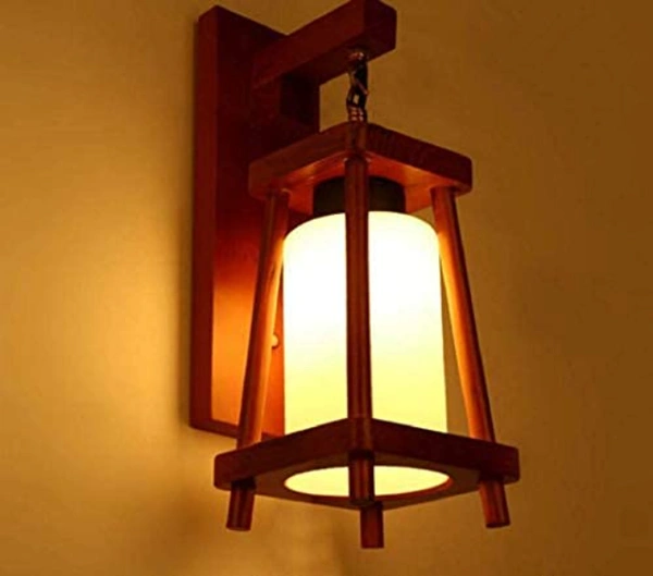 Das/P/4350 Decorative Home Décor Light Wall Lamp To Increase the Looks Of Your Home - Natural Wood - 40W, Brown White, NA